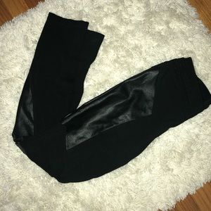 Black leather leggings